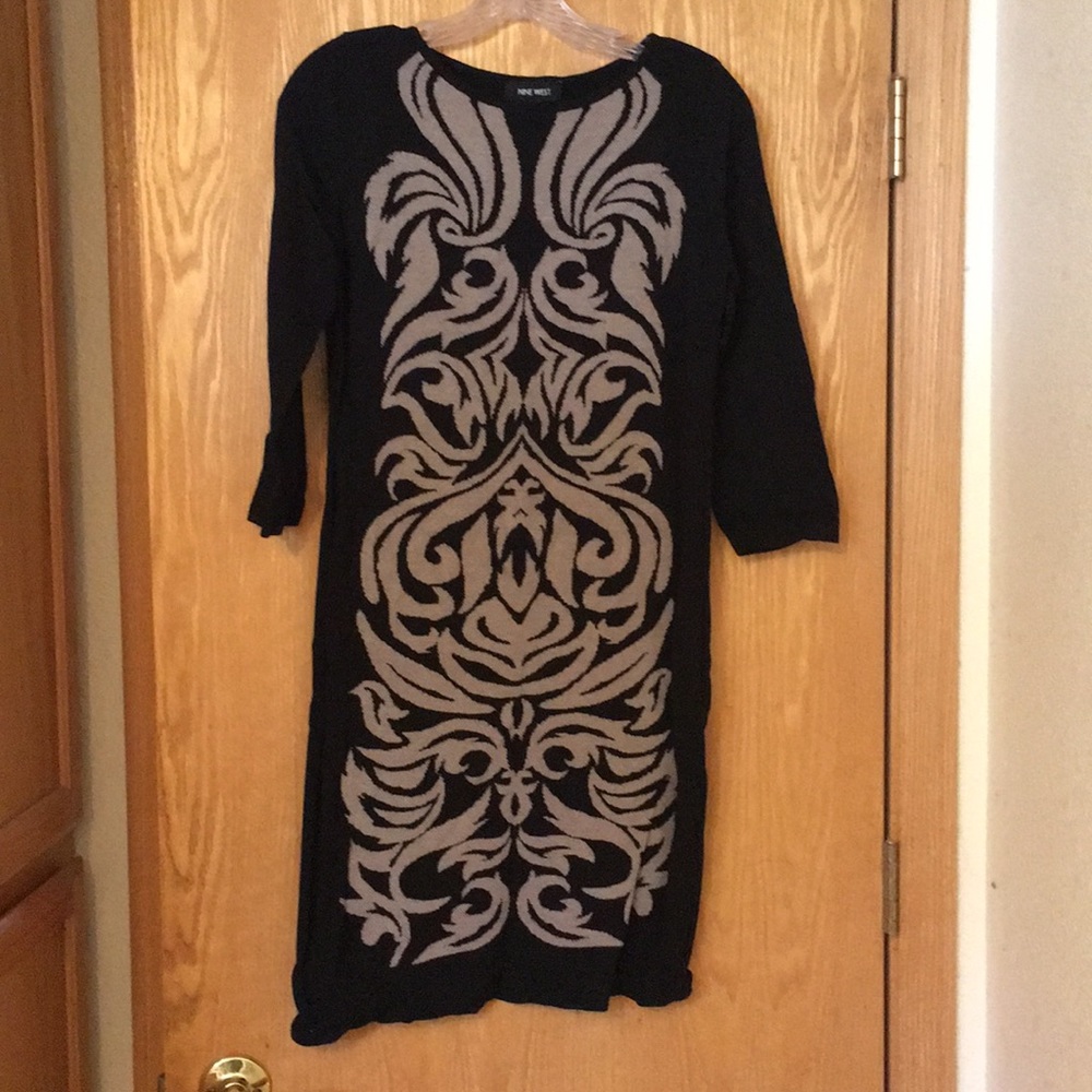 Nine West Sweater dress Black and Tan size medium